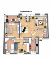 GR - 3D - Brunhilde Stra�e 3-Zimmer-Wohnung in gehobener Nachbarschaft des Rheins - Natur und Behaglichkeit garantiert