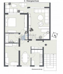 Grundriss 40878 RTG - ETW - 3. Obergeschoss - 2D Renovierte, helle 3,5-Zimmer-ETW in RTG-Mitte - f�r Familien und Wohngemeinschaften! (+Garage)