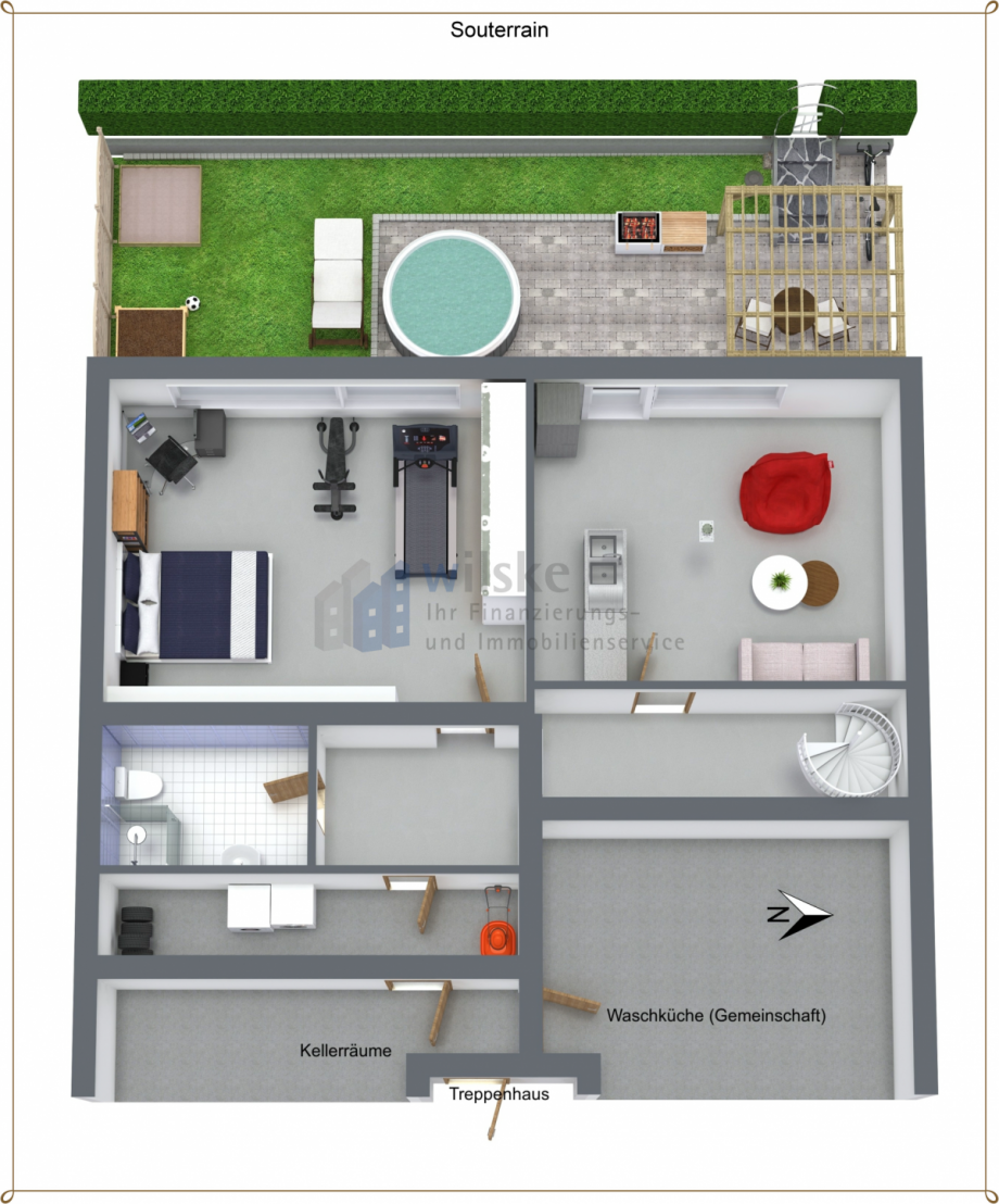 GR 3D Souterrain Erdgeschosswohnung Ratingen