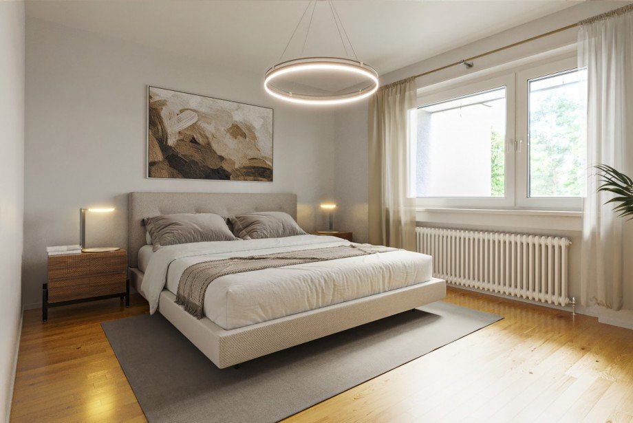 Schlafzimmer (Mustereinrichtung) Etagenwohnung Ratingen-Mitte