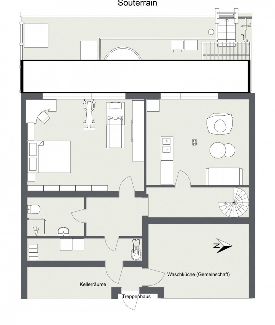 GR 2Du- 40885 - ETW - EG Weitere (Souterrain) Erdgeschosswohnung Ratingen