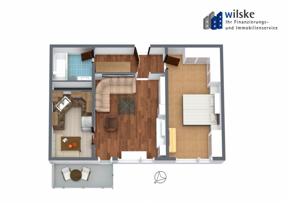 Grundriss 3D Wifim Etagenwohnung Ratingen