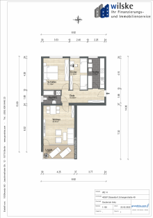 Grundriss neu mB Frischrenovierte Terrassenwohnung in Souterrainlage - f�r jedes Alter geeignet