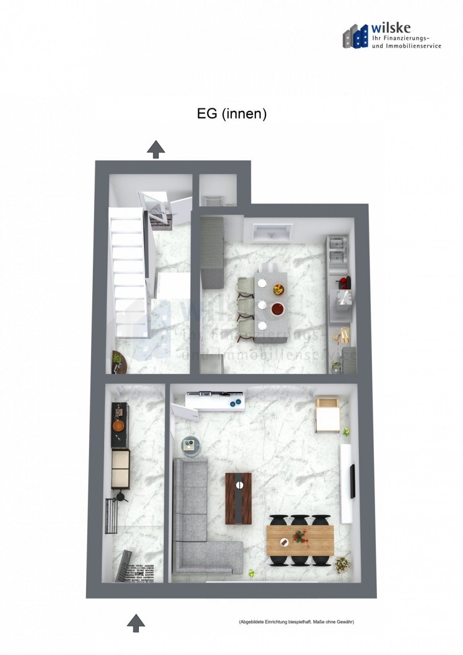 3D - EG (innen) Reihenmittelhaus Oberhausen