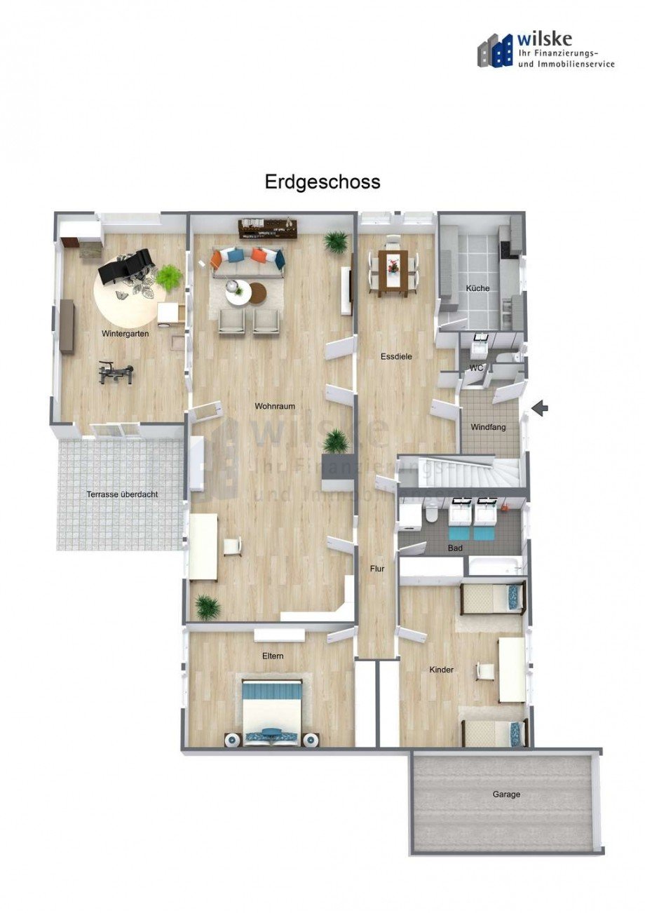 3D - Erdgeschoss Mehrfamilienhaus Ratingen