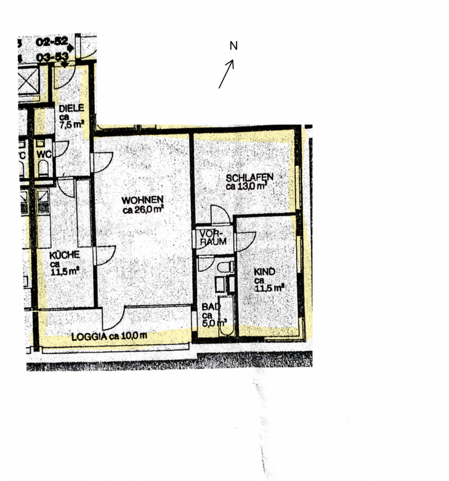 Grundriss ub Etagenwohnung Ratingen