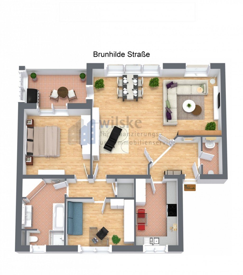 GR - 3D - Brunhilde Stra�e Etagenwohnung D�sseldorf Heerdt