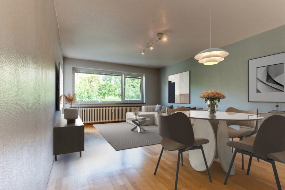 Wohn & Esszimmer (Mustereinrichtung) Etagenwohnung Ratingen-Mitte